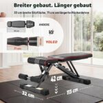 YOLEO Klappbare Hantelbank ENISO-zertifiziert – 375 kg Tragfähigkeit, 84 Positionen – Bild 8