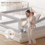 ZEHNHASE Bettgitter 140cm – Vertikales Schutzgitter mit Sicherheitsverriegelung für Kleinkinder – Bild 4