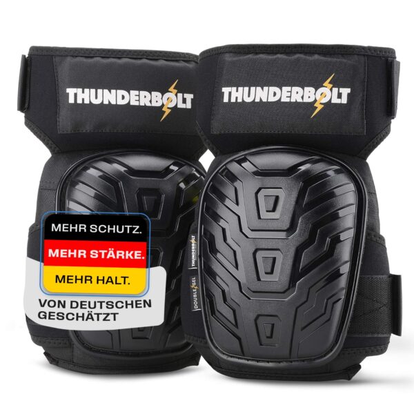Thunderbolt® Knieschoner Elite Serie III – Professioneller Knieschutz mit Gelkissen für Handwerk