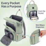 Pomelo Best Baby Wickelrucksack Macaron – Multifunktional mit Isolierfächern & Wickelunterlage – Bild 5