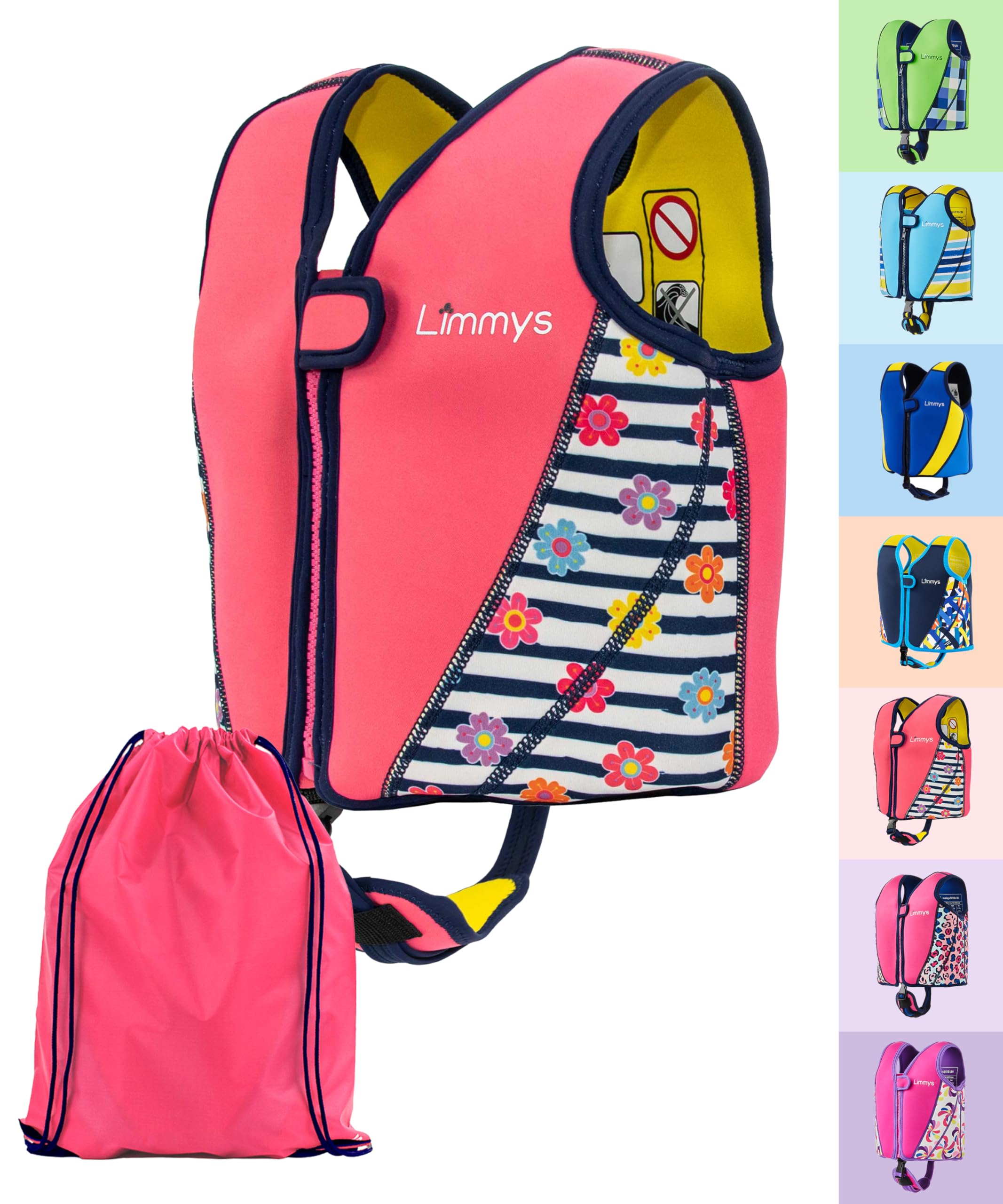 81rXc7Q04EL._SY2560_.jpg Limmys Schwimmweste für Kinder – CE-zertifizierte Schwimmhilfe mit verstellbarem Auftrieb – Bild 1