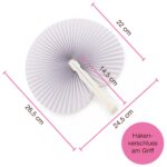 WeddingTree 60x Handfächer Hochzeit Weiß – Papierfächer mit Kunststoffgriff für Events – Bild 3