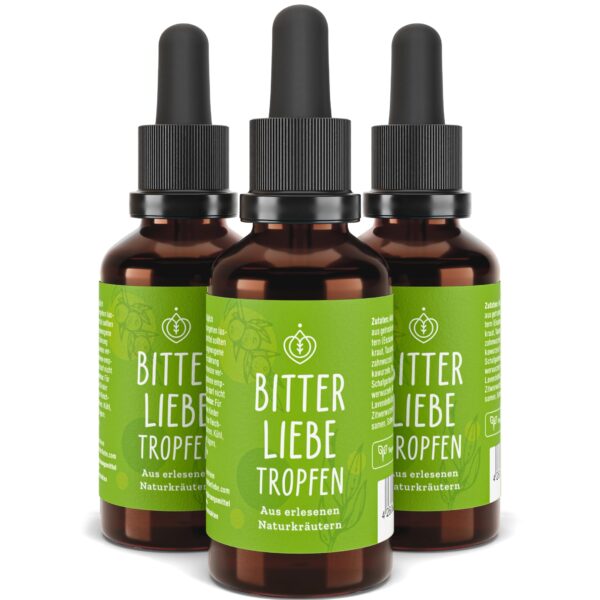 BitterLiebe® Original Bitterstoffe Tropfen 50ml – Hochdosierte Bittertropfen Made in Germany
