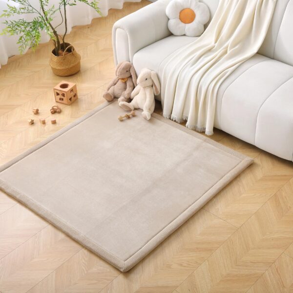 Hakuna Matte CloudSoft Spielmatte 1,27x1,27m Beige – Premium Babyteppich mit OEKO-TEX Zertifikat
