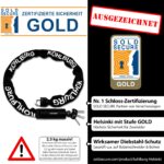 KOHLBURG Kettenschloss 125 cm mit 8,3 mm Spezialstahl – Sold Secure Gold zertifiziertes Fahrradschloss – Bild 5