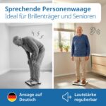 ADE Sprechende Personenwaage bis 250 kg – Digitale Körperwaage mit Sprachausgabe für Senioren – Bild 2