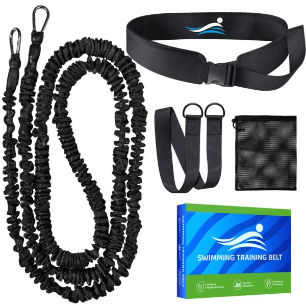 Roaxkois Schwimmgurt mit verstellbarem Bungee-Seil – Schwimmtraining für Pool & Anfänger