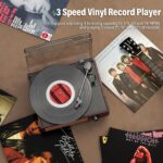 Mersoco Bluetooth Plattenspieler mit 3-Gang & Holzdesign – Tragbarer Vinyl-Player – Bild 7