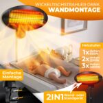 KESSER Infrarot Wickeltischstrahler 2000W – Heizstrahler mit Kippsicherung & Wandmontage – Bild 6