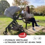 ROCKIT Kinderwagenschaukler Set – Wiederaufladbare Einschlafhilfe mit 2 Halterungen für Kinderwagen & Buggy – Bild 3
