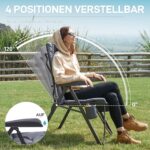 EVER ADVANCED Campingstuhl Faltbar mit 4-fach verstellbarer Rückenlehne – bis 150 kg – Bild 4