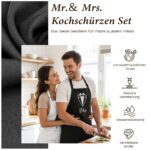 TUZELIYA Mr & Mrs Hochzeitsgeschenk Set 6-teilig – Tassen, Handtücher & Schürzen für Brautpaare – Bild 5