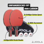 JOOLA Tischtennis Set Duo Carbon – 2 Schläger, 3 Bälle & Tasche, 6-teilig – Bild 2