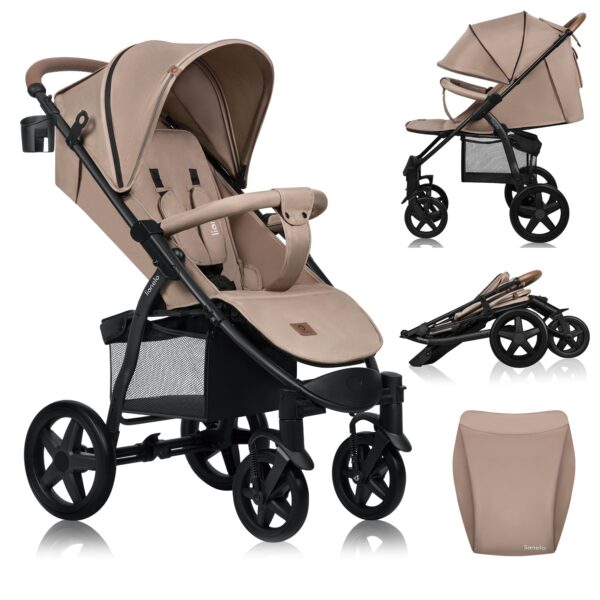 Lionelo Annet Plus Kinderwagen – Buggy ab Geburt bis 22 kg mit Liegefunktion & XXL-Verdeck