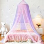 Eimilaly Zweifarbiger Betthimmel Rosa-Lila mit LED-Lichtern – Prinzessinnen-Baldachin für Mädchen – Bild 7