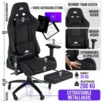 ELITESEATS Gaming Stuhl Ergonomisch – 4D-Armlehnen, Fusssstütze & 150 kg Belastbarkeit – Bild 2