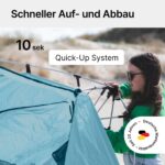 qeedo Quick Bay Pro Strandmuschel – UV80 Sonnenschutz für 3 Personen mit Quick-Up System – Bild 4