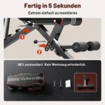 YOLEO Klappbare Hantelbank ENISO-zertifiziert – 375 kg Tragfähigkeit, 84 Positionen – Bild 4