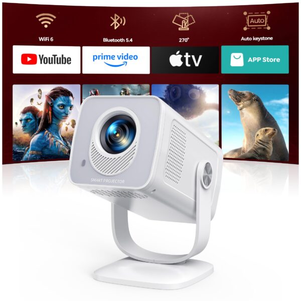 TOPTRO TP2 Mini Beamer 4K – Android 14 Smart Projektor mit 270° Drehbar & WiFi 6