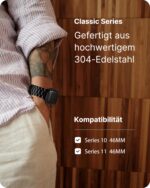 Fullmosa Edelstahl-Armband für Apple Watch 38–49 mm – Premium Metallband mit Gliederketten – Bild 3