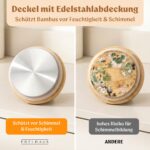 EDELHAUS Overnight Oats Gläser Set 4x500ml mit Bambusdeckel, Löffeln & Etiketten – Bild 7