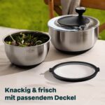 SILBERTHAL Salatschleuder 4,5L Edelstahl mit Kurbelantrieb – Platzsparend & Spülmaschinenfest – Bild 4