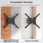 MOUNTUP TV-Wandhalterung 26-60 Zoll – Schwenkbar & Neigbar bis 35 kg, VESA 400x400 – Bild 9