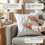 Utopia Bedding Kopfkissen 80x80 cm 2er Set – Gesteppte Mikrofaser Zierkissen Weiss – Bild 6
