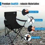 LINUMA® Faltstuhl Schwarz mit Getränkehalter – Leichter Campingstuhl für Outdoor & Garten – Bild 5