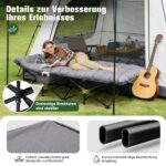 Sekey Feldbett XXL 190x71 cm mit Matratze – Klappbares Campingbett für Garten & Camping – Bild 4