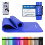 MSPORTS Gymnastikmatte Premium 190x60x1,5 cm – rutschfest & gelenkschonend mit Tragegurt