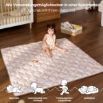 Momcozy Spielmatte Baby 127x127 cm – Verdickte Krabbeldecke mit Tragegriff Rosa – Bild 6