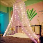 Eimilaly Zweifarbiger Betthimmel Rosa-Lila mit LED-Lichtern – Prinzessinnen-Baldachin für Mädchen – Bild 3
