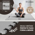 BeMaxx Schutzmatten Set 18er Puzzlematte – Bodenschutz für Fitness & Sportgeräte – Bild 3