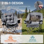 EVER ADVANCED Campingstuhl Faltbar 180kg – 2-in-1 Polsterung mit Kühltasche & Getränkehalter – Bild 2