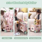Itslife Lauflernwagen Holz 9-in-1 – Lauflernhilfe mit Spielküche & Montessori Spielzeug – Bild 3