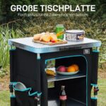 TIMBER RIDGE Faltbarer Campingschrank 60×50×80 cm – Tragbare Campingküche mit Tragetasche – Bild 3