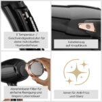 BaByliss Cordkeeper Haartrockner D373E mit Ionen-Technologie & Kabeleinzug – 2000W Föhn für glattes, glänzendes Haar – Bild 2