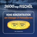 MAV NUTRITION Omega-3 Fischöl 3600 mg – 1300 mg EPA & 860 mg DHA pro Kapsel – Bild 2
