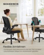 SONGMICS Ergonomischer Bürostuhl mit Mesh, Lenden- & Kopfstütze – Premium Drehstuhl für konzentriertes Arbeiten – Bild 7