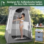 Zhwidnerso Faltbare Duschwanne 104x104 cm – Tragbare Duschmatte mit Abflussrohr für Camping & Outdoor – Bild 2