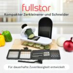 Fullstar 6-in-1 Gemüseschneider mit Behälter – Mandoline & Käsereibe Weiß – Bild 2