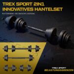 TREX SPORT 40kg Hantelset – 2in1 Kurzhanteln & Langhantel mit Verbindungsstab – Bild 4