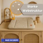 Wickelauflage 85x72 cm wasserdicht & abwaschbar – Wickelmatte Beige mit Sternen für Wickeltisch – Bild 6
