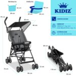 Kidiz Kinderbuggy City – Kompakter Sportwagen mit 360° Rädern & Sonnenverdeck ab 6 Monaten – Bild 2