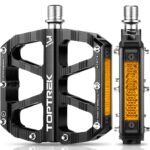 toptrek Fahrradpedale CNC-Aluminium mit StVZO Reflektoren – rutschfest für MTB & Rennrad