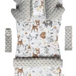 Medi Partners Kinderwagen Sitzauflage Set – Doppelseitig Baumwolle & Minky für Sommer & Winter