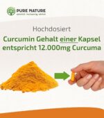 Pure Nature Kurkuma Kapseln 12.000 mg mit Piperin & Vitamin C – 90 Stück – Bild 2