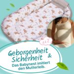 balelu Babynest 100x58 cm – OEKO-TEX Baumwolle, maschinenwaschbar für Neugeborene – Bild 3