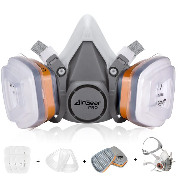 AirGearPro M-500 Atemschutzmaske A1P2 – Wiederverwendbarer Atemschutz für Handwerk & Industrie
